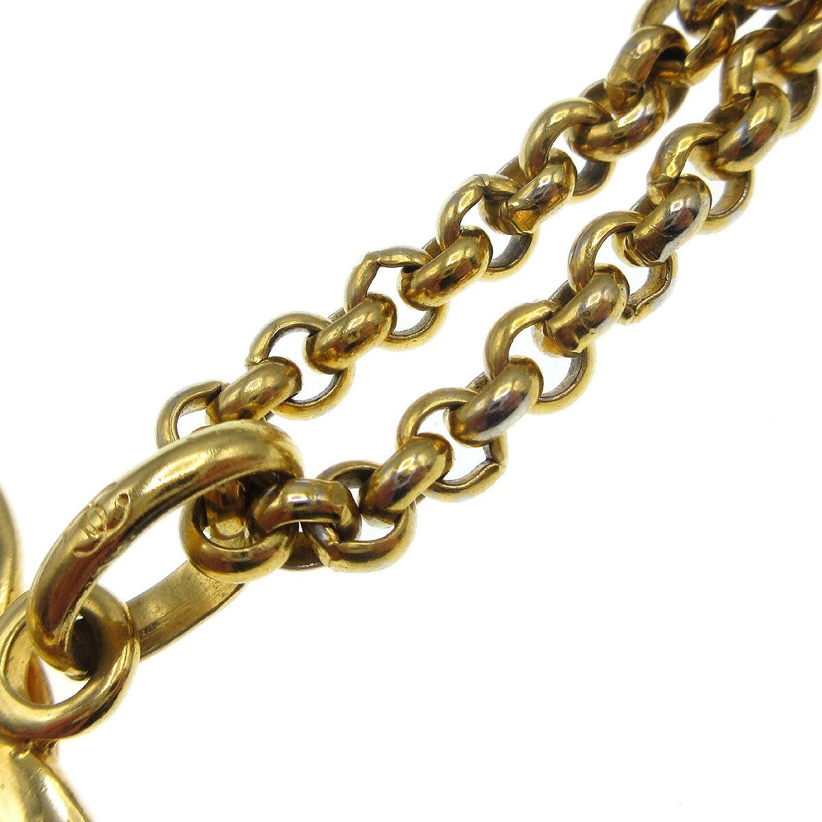 Chanel Cc Heart Pendant Metal Gold Gold_Plated Necklace Jewelry