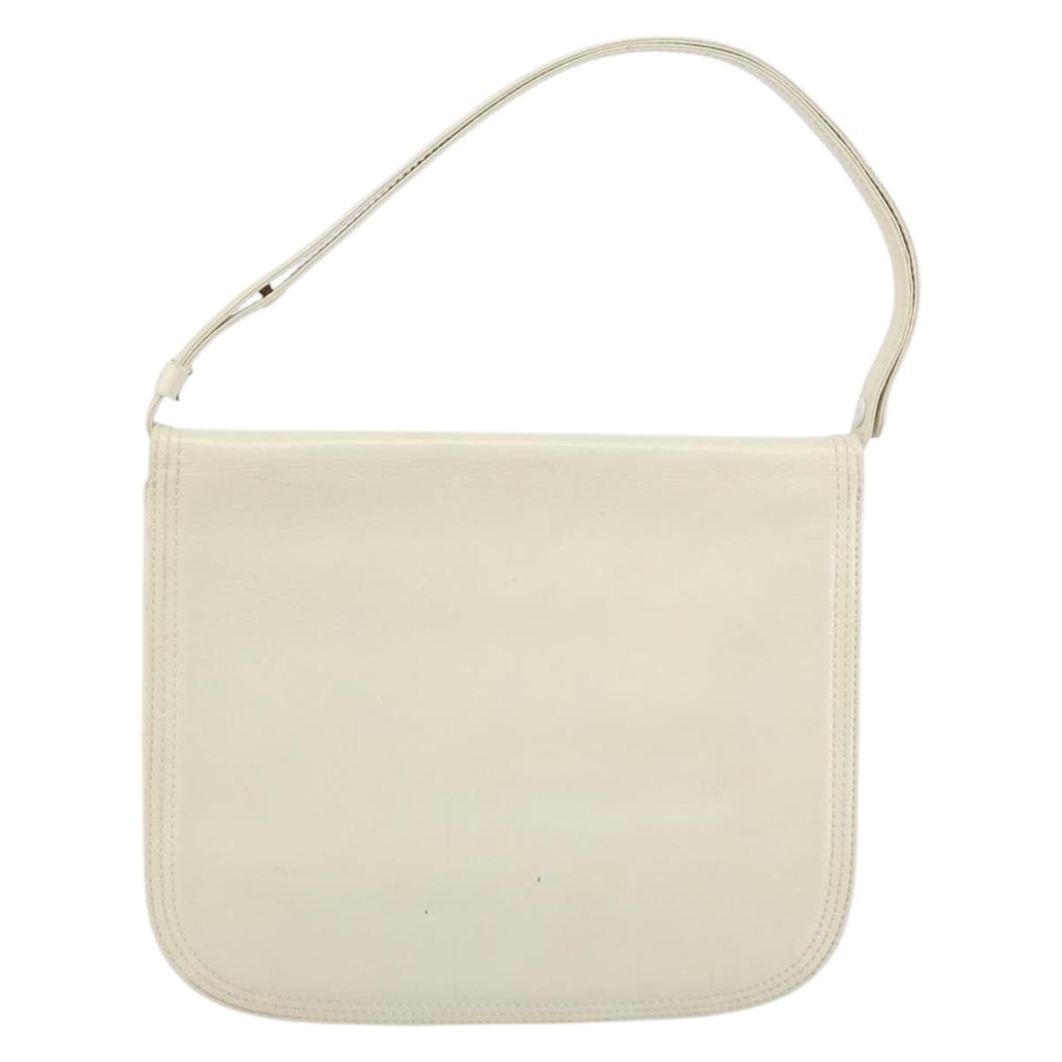 Saint Laurent Vintage Shoulder Bag Leather White Leather Shoulder Bag Bag (Pre-Owned)