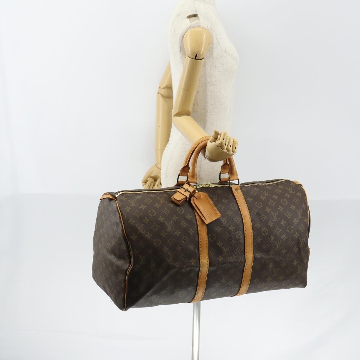 Louis Vuitton Keepall Bag Monogram Canvas Brown Canvas Travel Bag