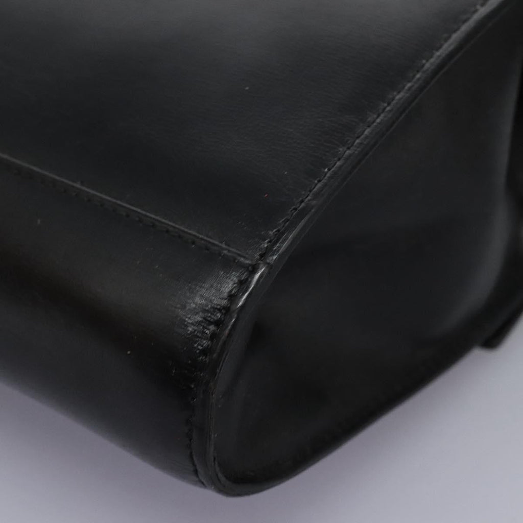 Celine Vintage Circle Logo Crossbody Bag Leather Black Leather Bag