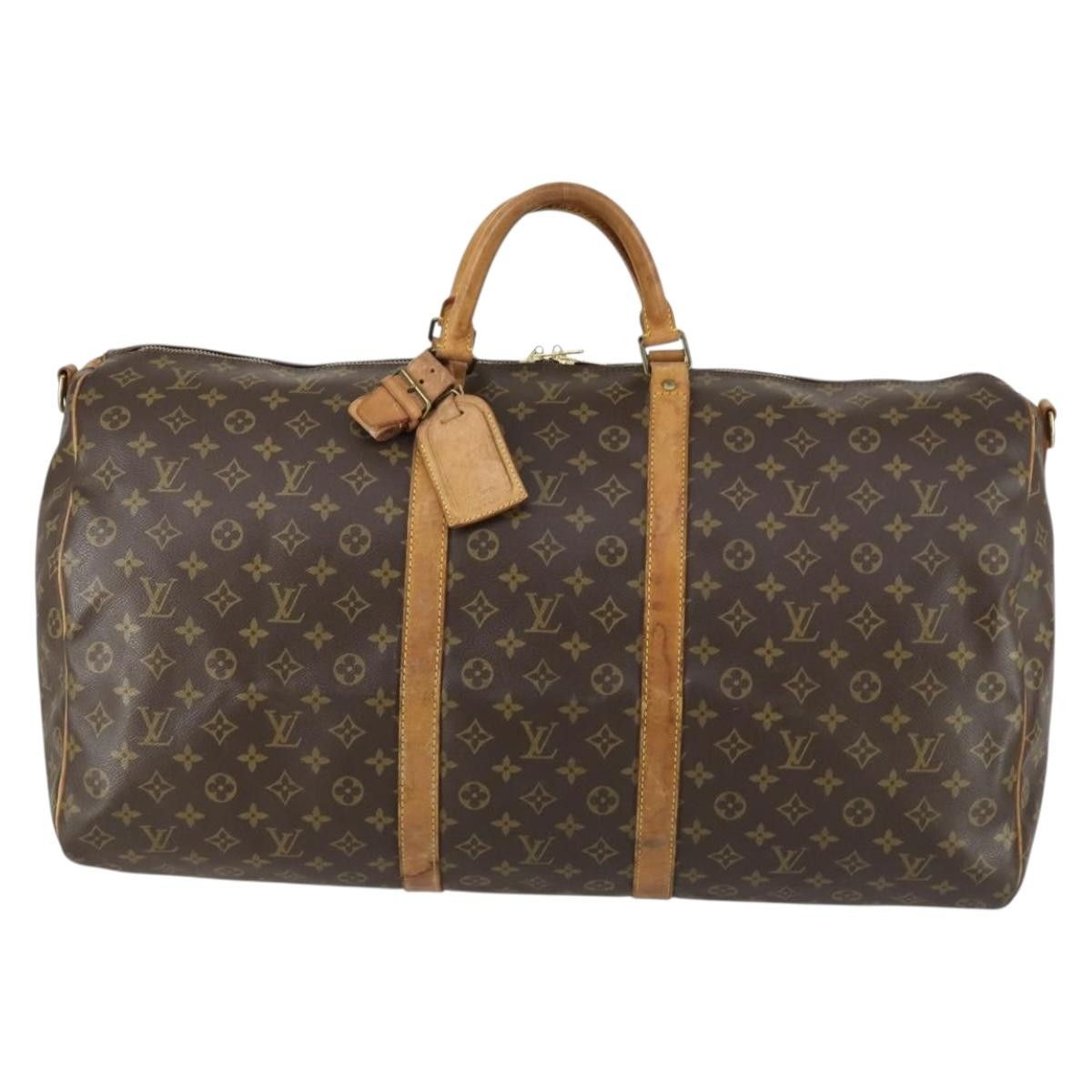 Louis Vuitton Keepall Bandouliere Bag Monogram Canvas Brown Canvas Travel Bag
