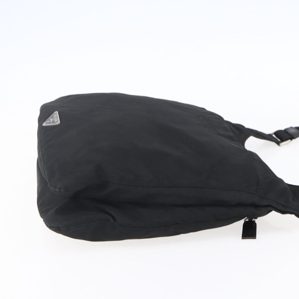 Prada Zip Messenger Quilted Tessuto Black Nylon Shoulder Bag Bag