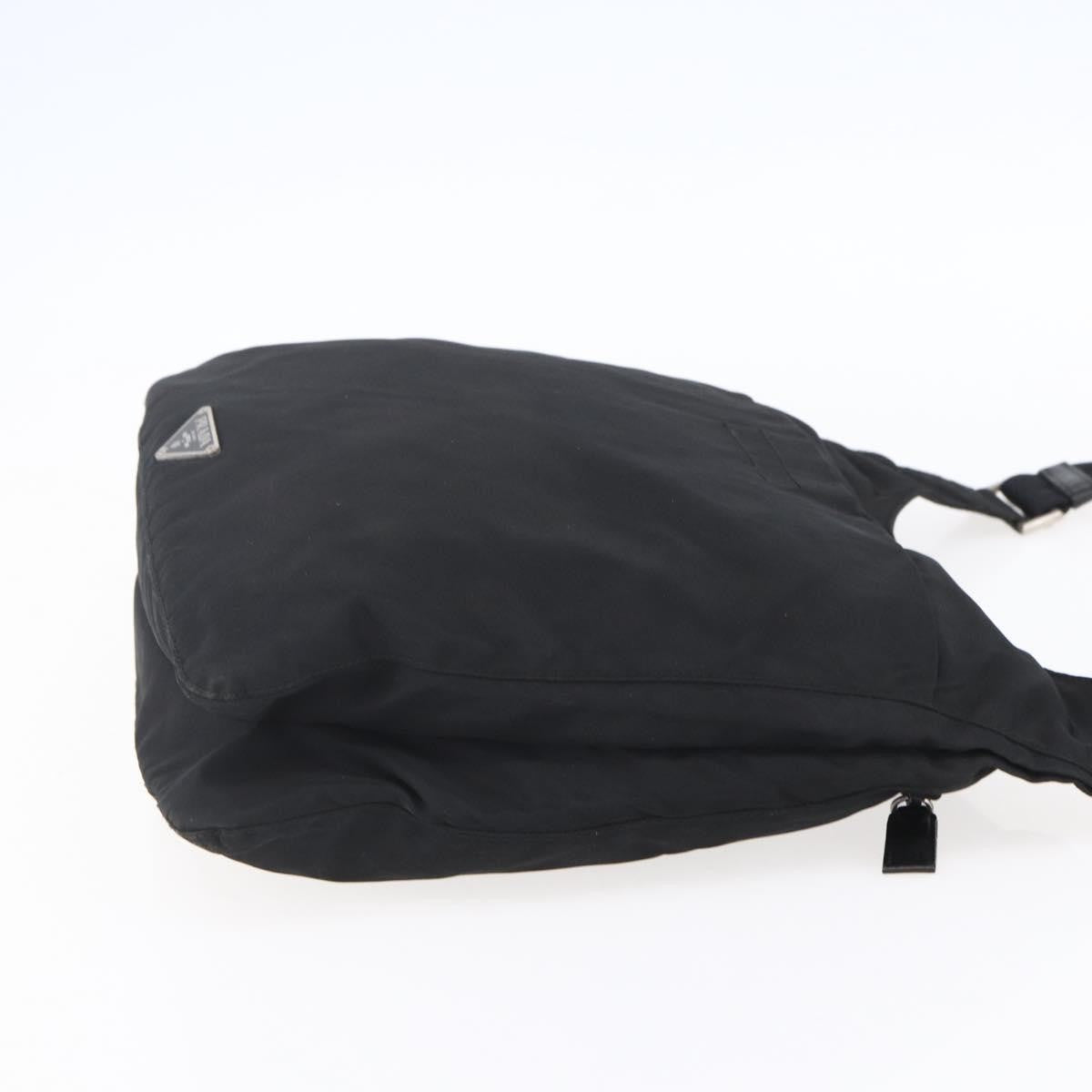 Prada Zip Messenger Quilted Tessuto Black Nylon Shoulder Bag Bag