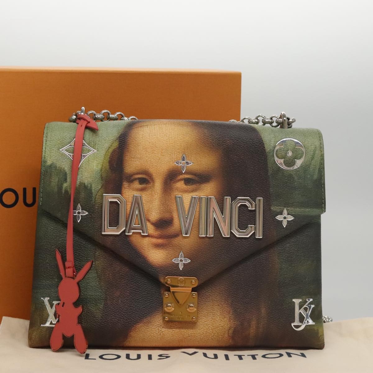 Louis Vuitton Chain Shoulder Bag Limited Edition Jeff Koons Da Vinci Print Canvas Multicolour Canvas Shoulder Bag