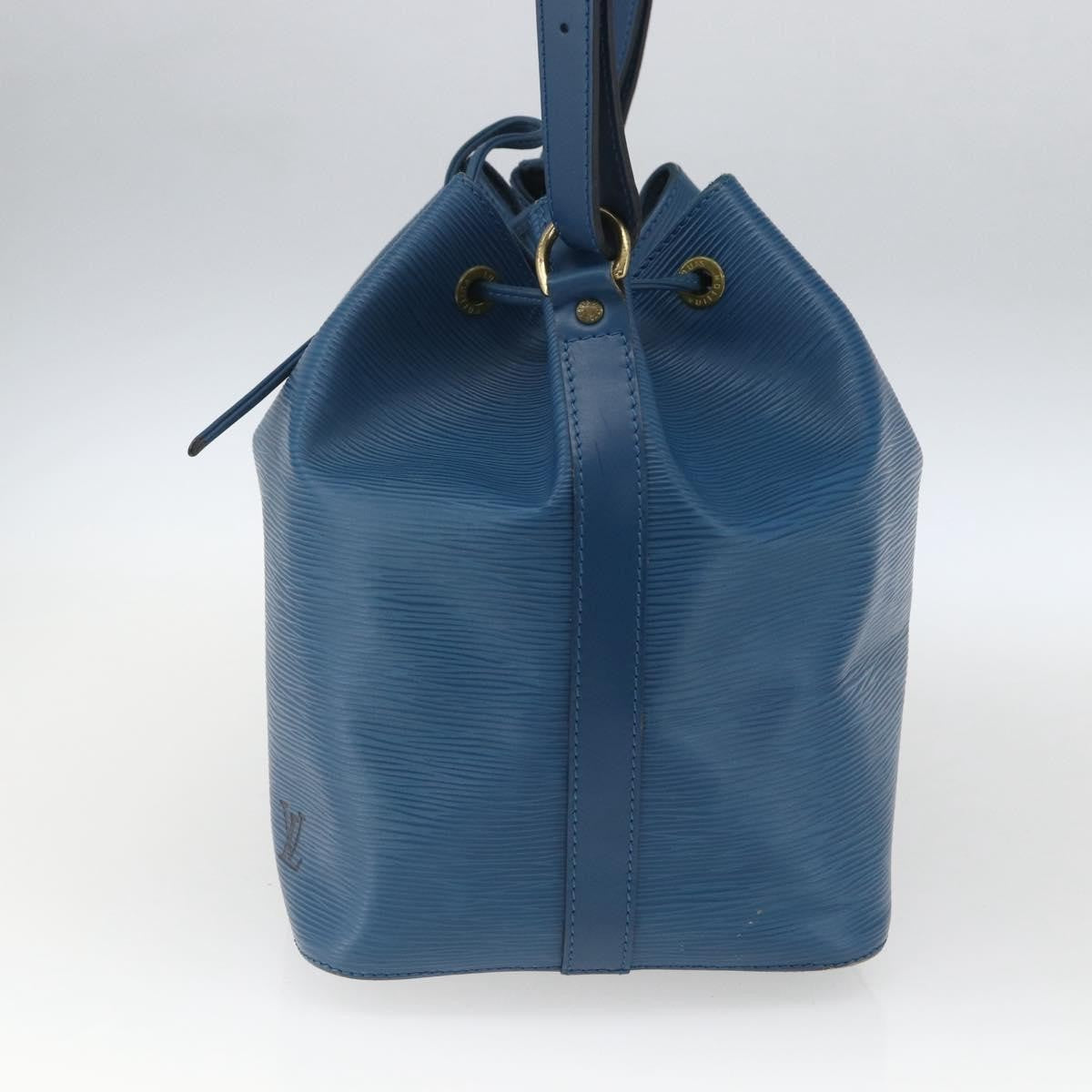 Louis Vuitton Petit Noe Handbag Epi Leather Blue Leather Shoulder Bag