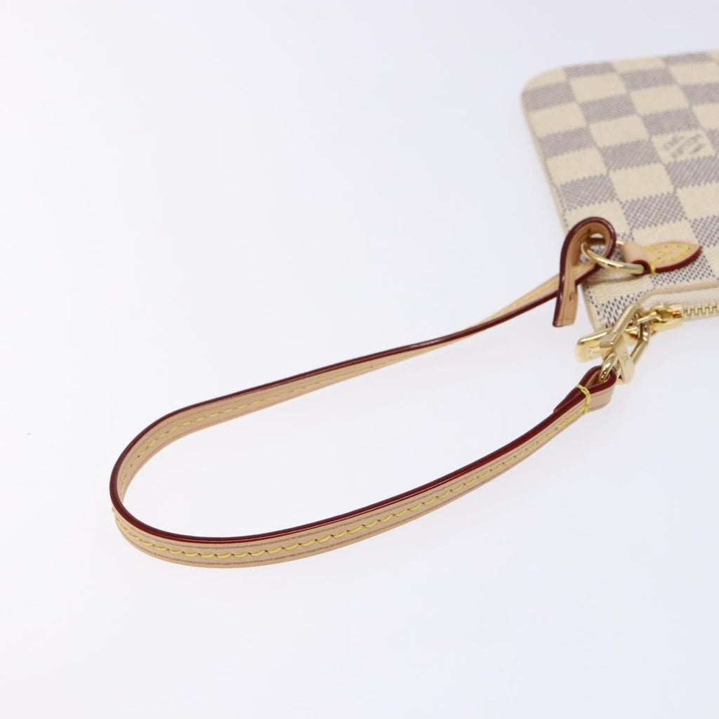 Louis Vuitton Neverfull Pochette Damier White Canvas Bag