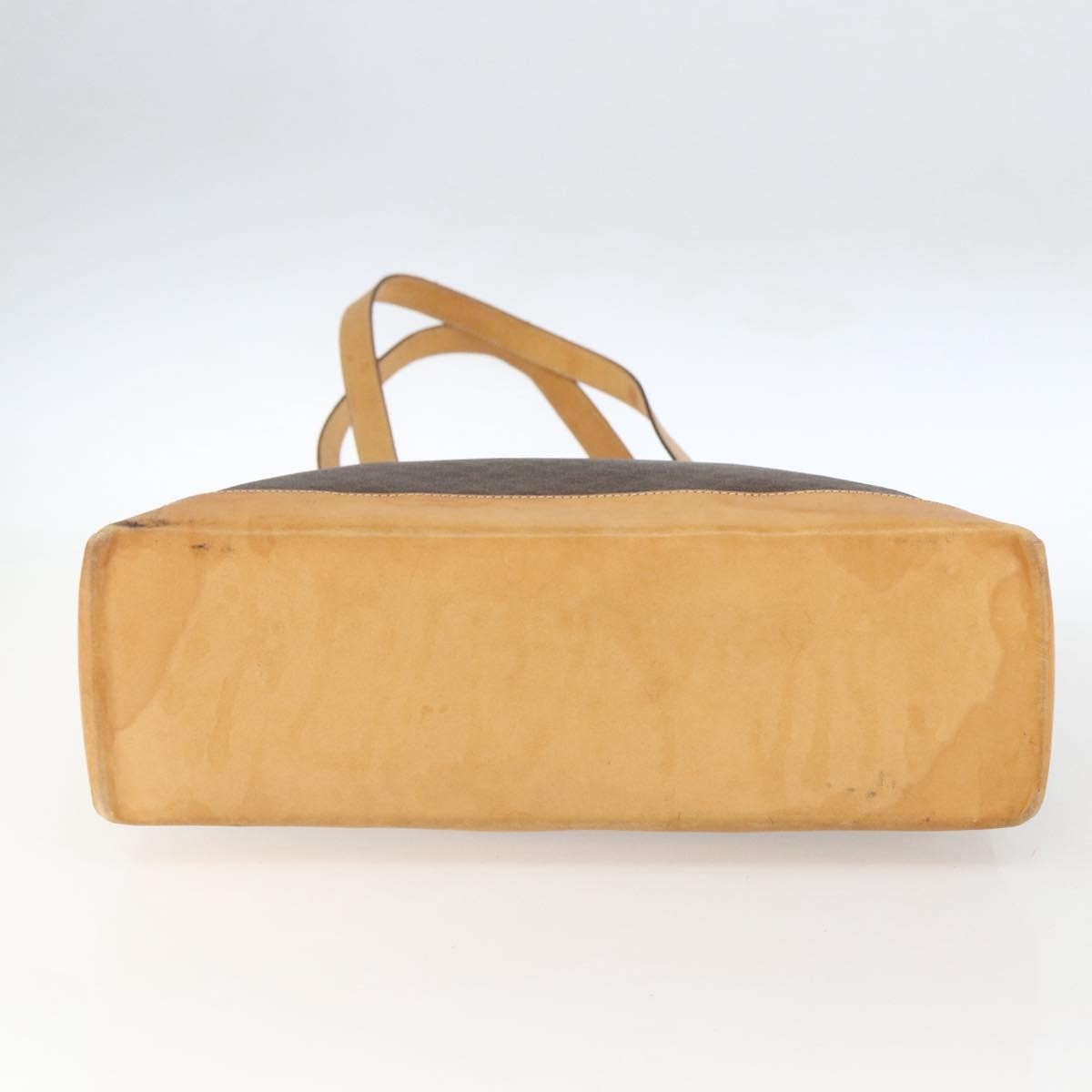 Celine Vintage Macadam Tote Bag Canvas And Leather Brown Canvas Tote Bag Bag