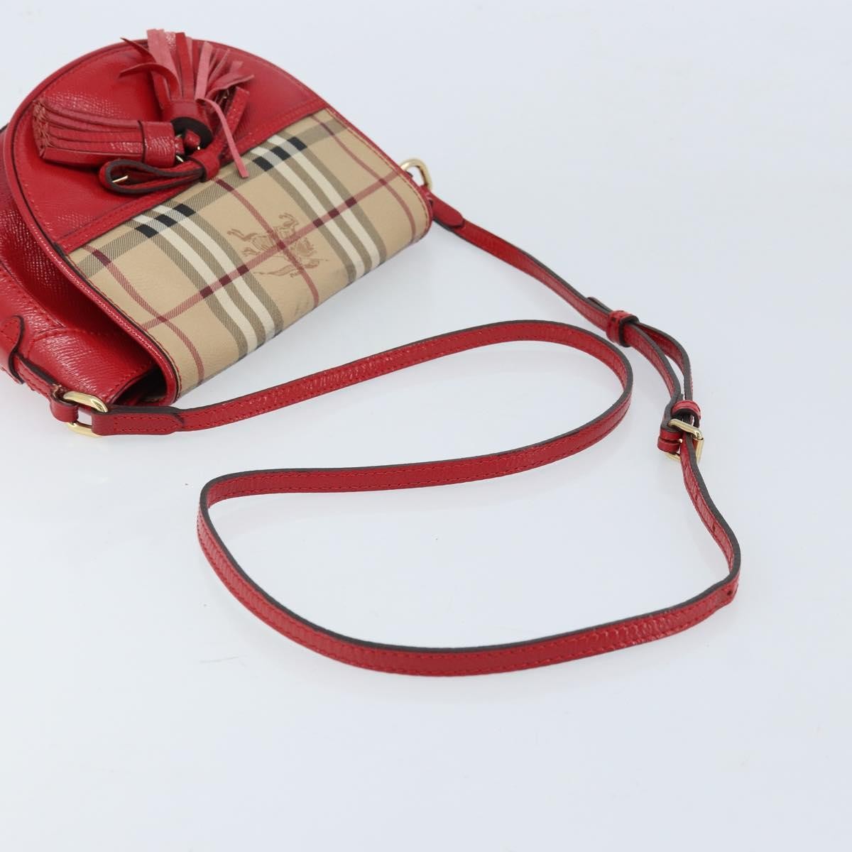 Burberry Maydown Crossbody Bag Haymarket Coated Canvas And Leather Beige Canvas Shoulder Bag