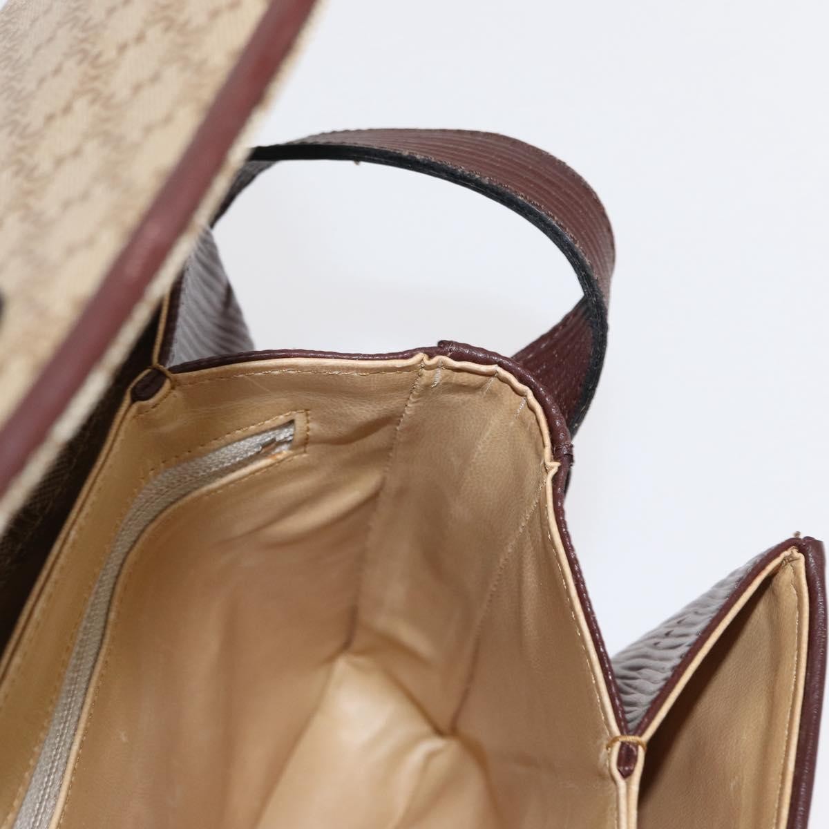 Celine Vintage Macadam Shoulder Bag Canvas And Leather Beige Canvas Shoulder Bag Bag
