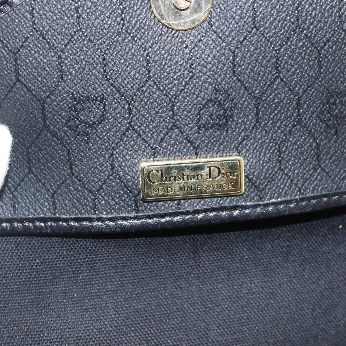 Christian Dior Vintage Honeycomb Shoulder Bag Canvas And Leather Black Canvas Shoulder Bag Bag (Pre-Owned)