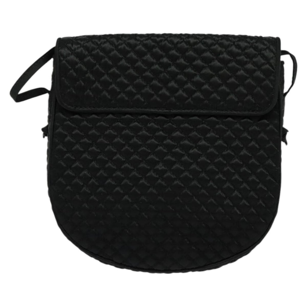 Bottega Veneta Intrecciato Clutch Bag Calfskin Black Satin Shoulder Bag Bag
