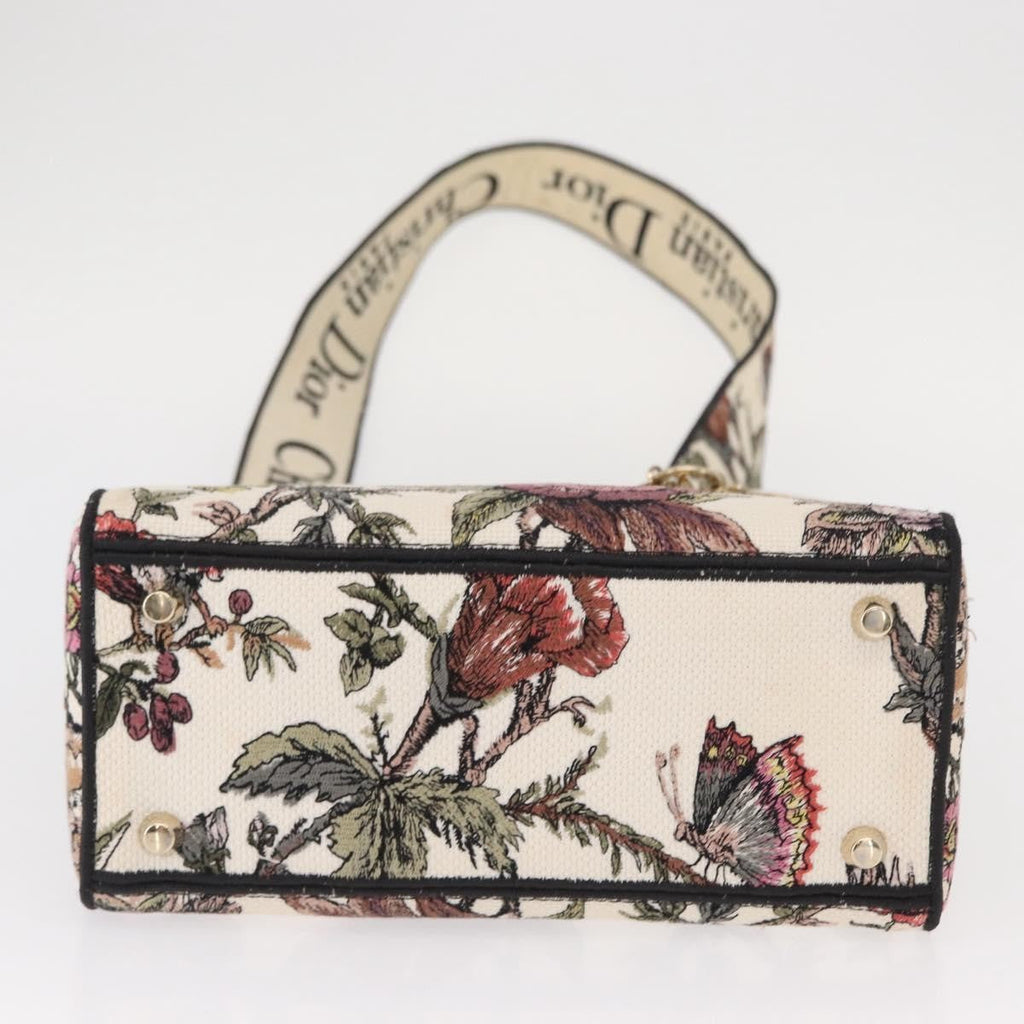 Christian Dior Lady D-Lite Bag Embroidered Canvas Multicolour Canvas Handbag (Pre-Owned)