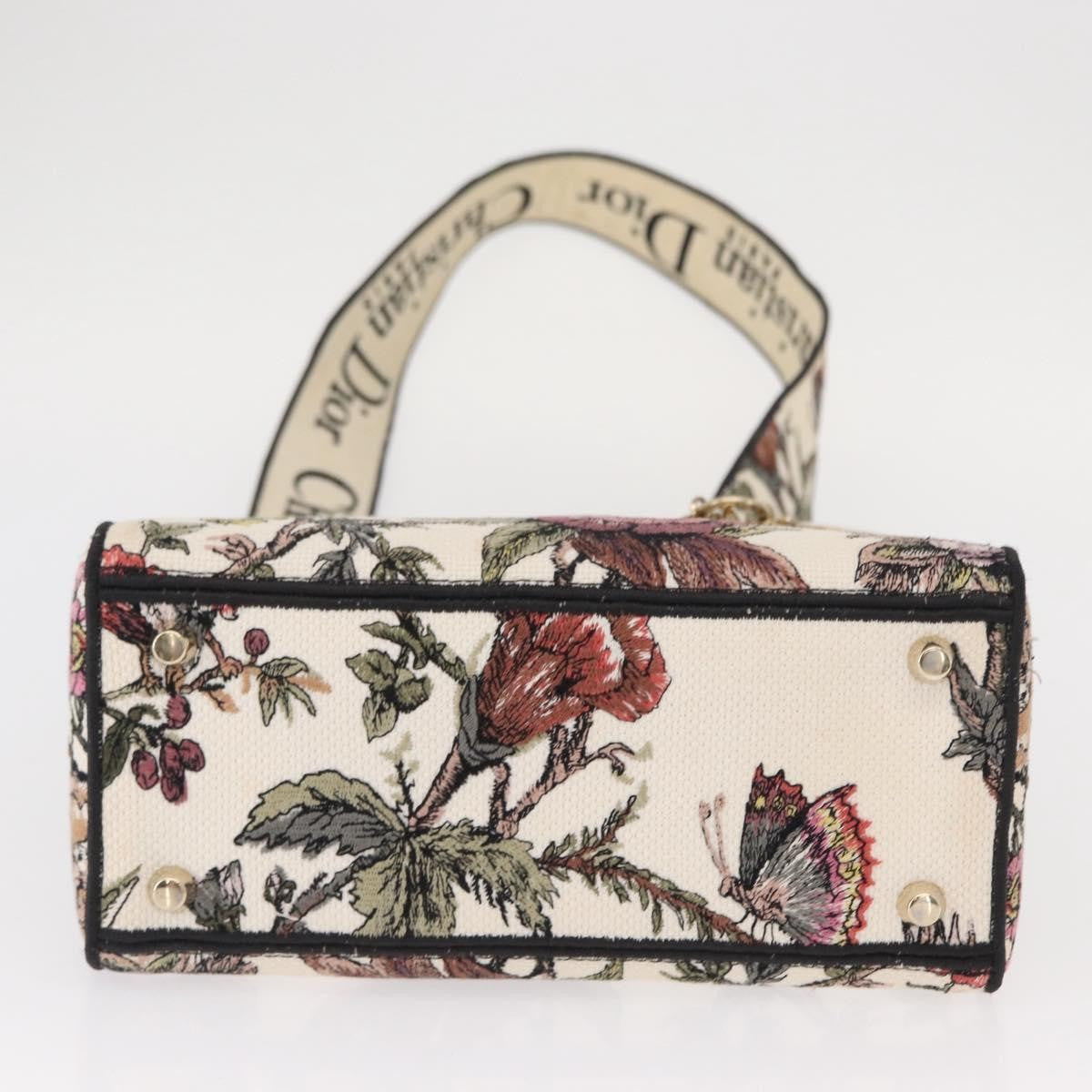 Christian Dior Lady D-Lite Bag Embroidered Canvas Multicolour Canvas Handbag (Pre-Owned)