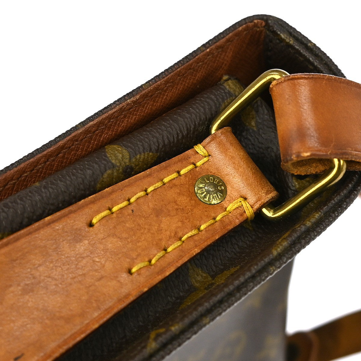 Louis Vuitton Cartouchiere Handbag Monogram Canvas Brown Canvas Shoulder Bag