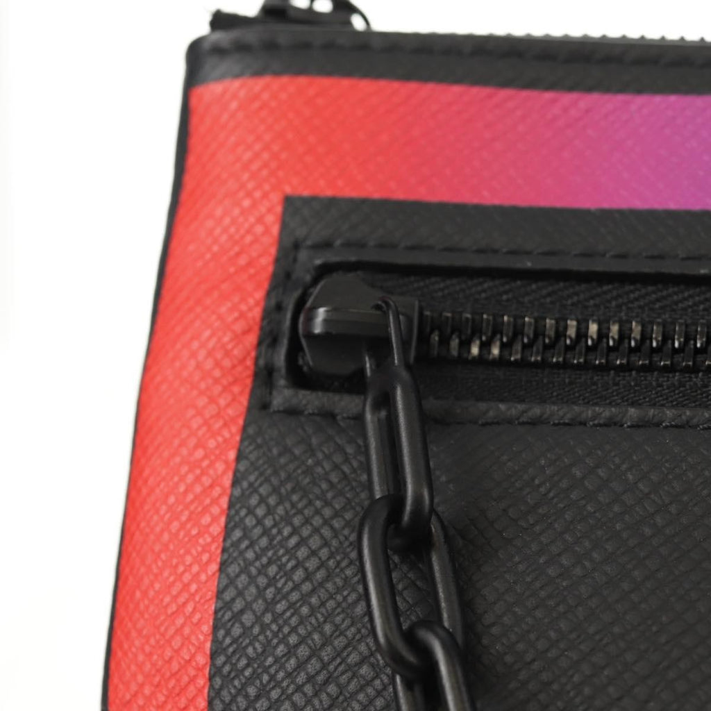 Louis Vuitton Pochette A4 Rainbow Taiga Leather Black Leather Clutche & Pouche Bag