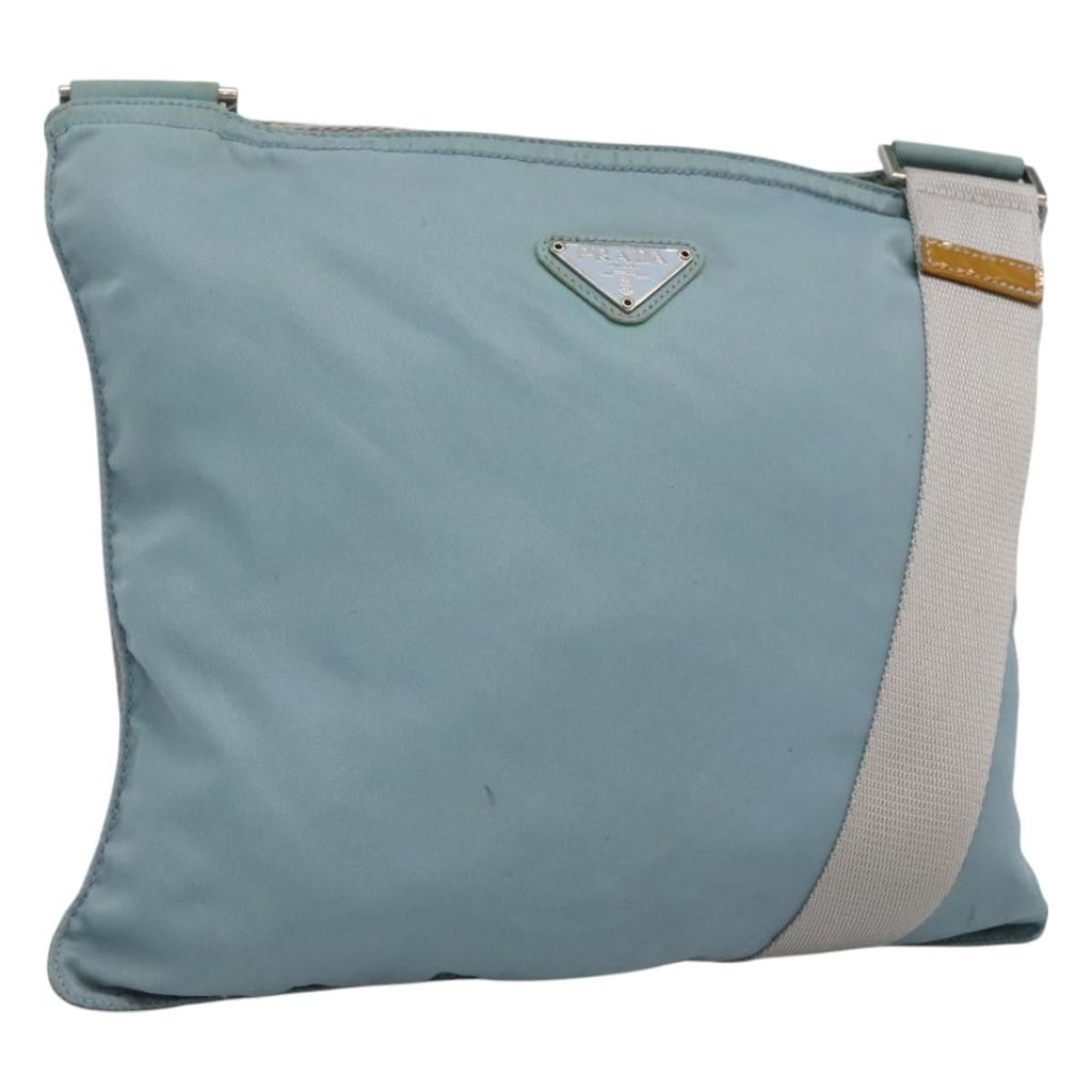 Prada Flat Messenger Bag Tessuto Blue Nylon Shoulder Bag Bag