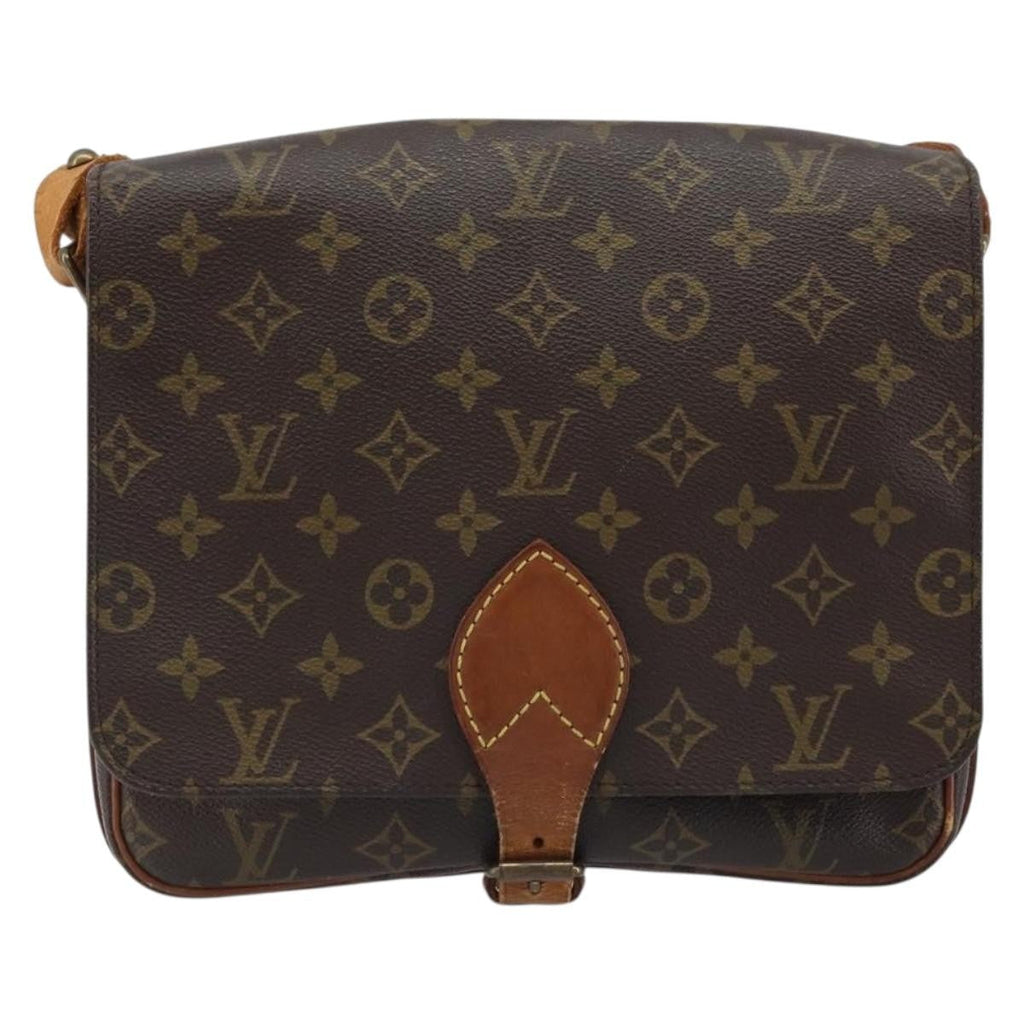 Louis Vuitton Cartouchiere Handbag Monogram Canvas Brown Canvas Shoulder Bag