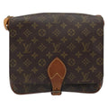 Louis Vuitton Cartouchiere Handbag Monogram Canvas Brown Canvas Shoulder Bag