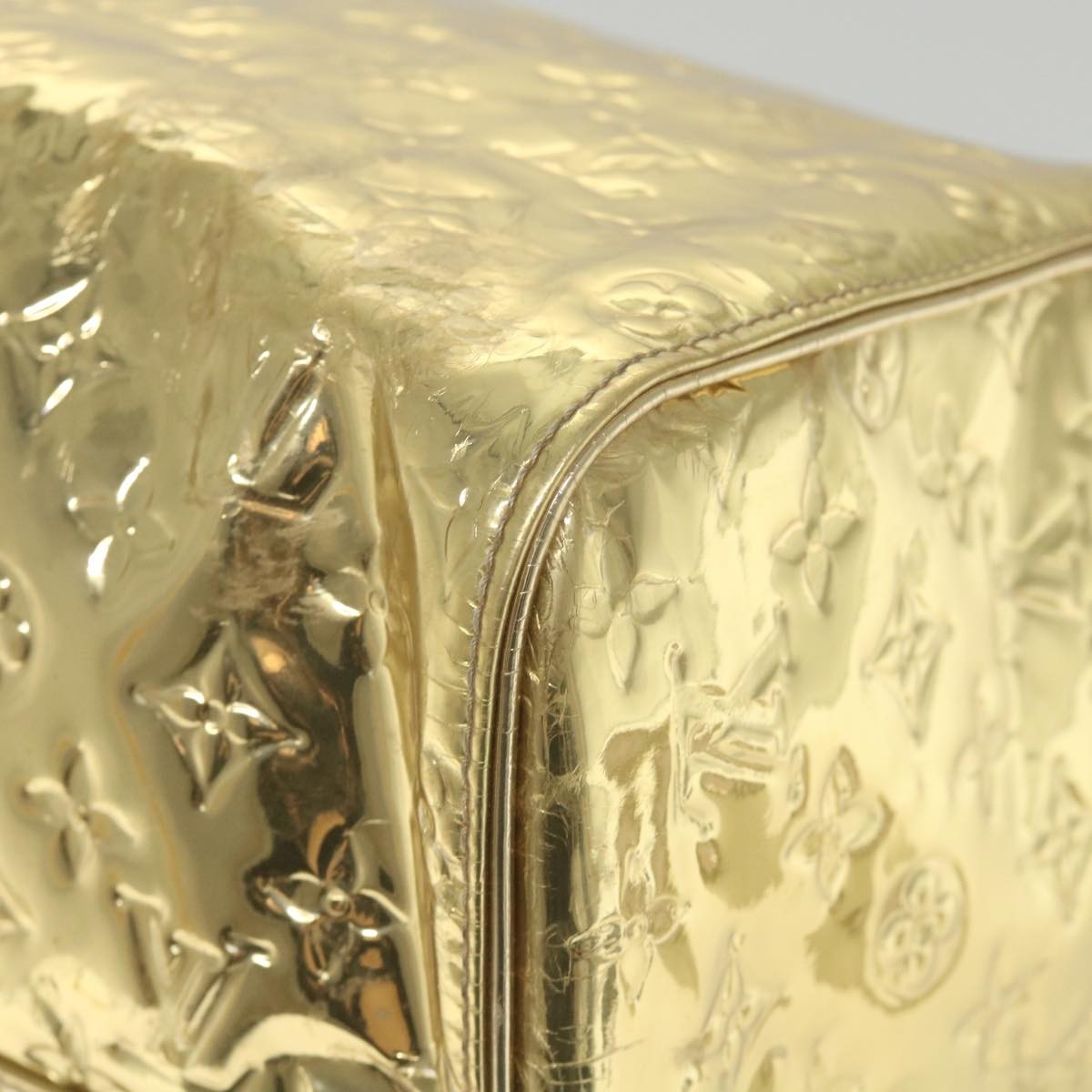 Louis Vuitton Keepall Bag Monogram Miroir Pvc Gold Patent_Leather Travel Bag