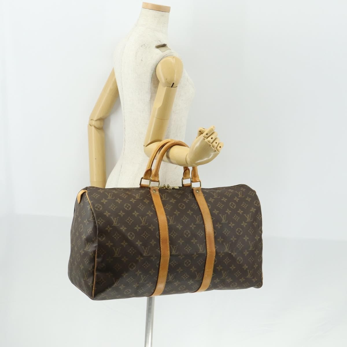 Louis Vuitton Keepall Bag Monogram Canvas Brown Canvas Travel Bag