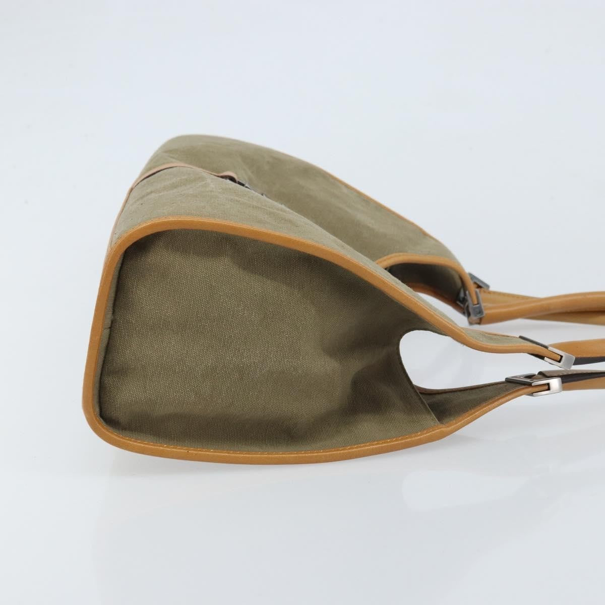 Gucci Vintage Jackie Handbag Canvas Beige Canvas Handbag (Pre-Owned)