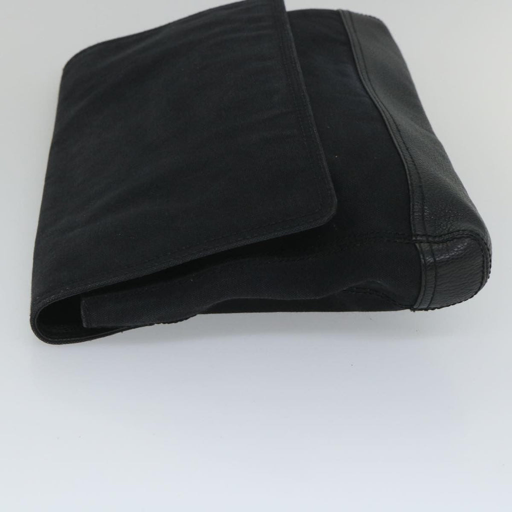 Balenciaga Vintage Pouch Leather Black Canvas Clutche & Pouche