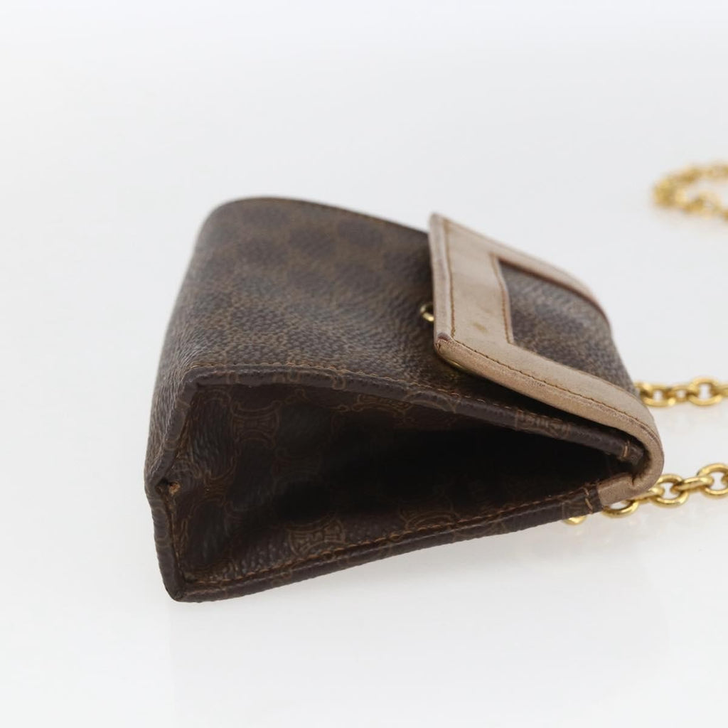 Celine Vintage Macadam Shoulder Bag Canvas And Leather Brown Canvas Shoulder Bag Bag