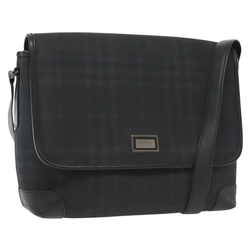Burberry Nova Check Shoulder Bag Canvas Navy Canvas Shoulder Bag