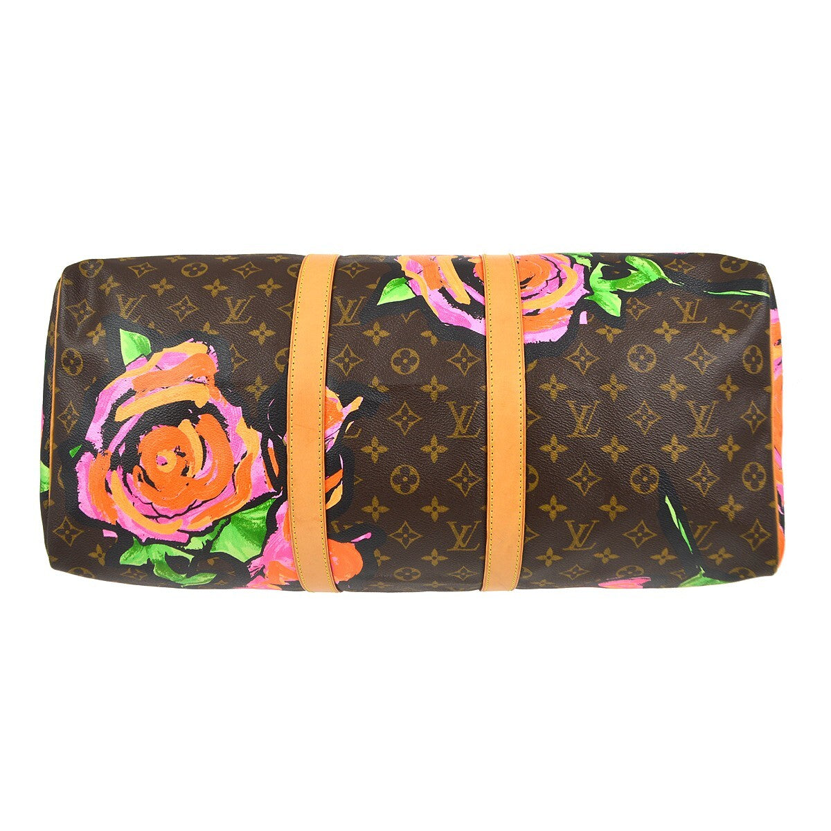 Louis Vuitton Keepall Bag Limited Edition Monogram Roses Brown Canvas Travel Bag