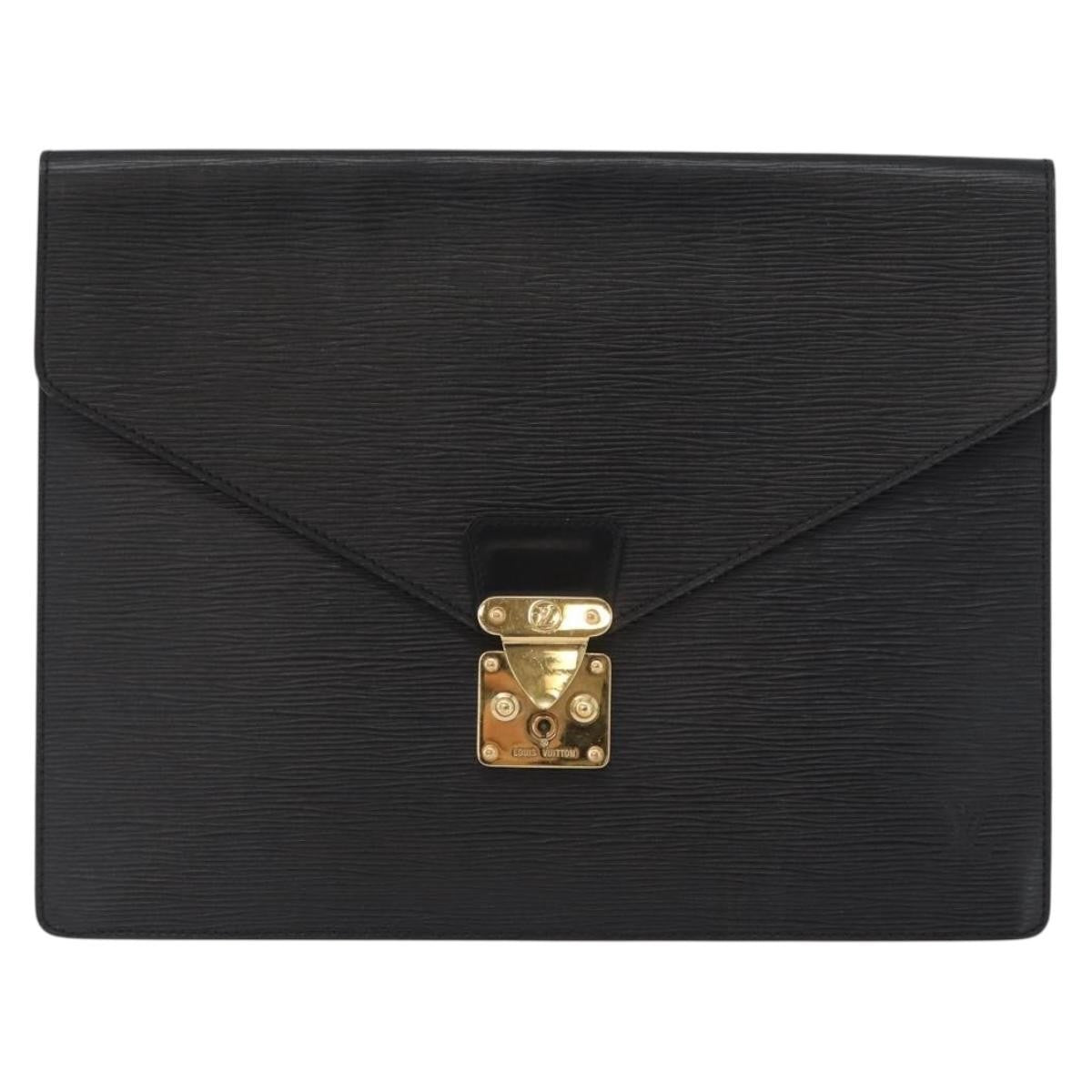 Louis Vuitton Porte-Documents Senateur Bag Epi Leather Black Leather Briefcase Bag