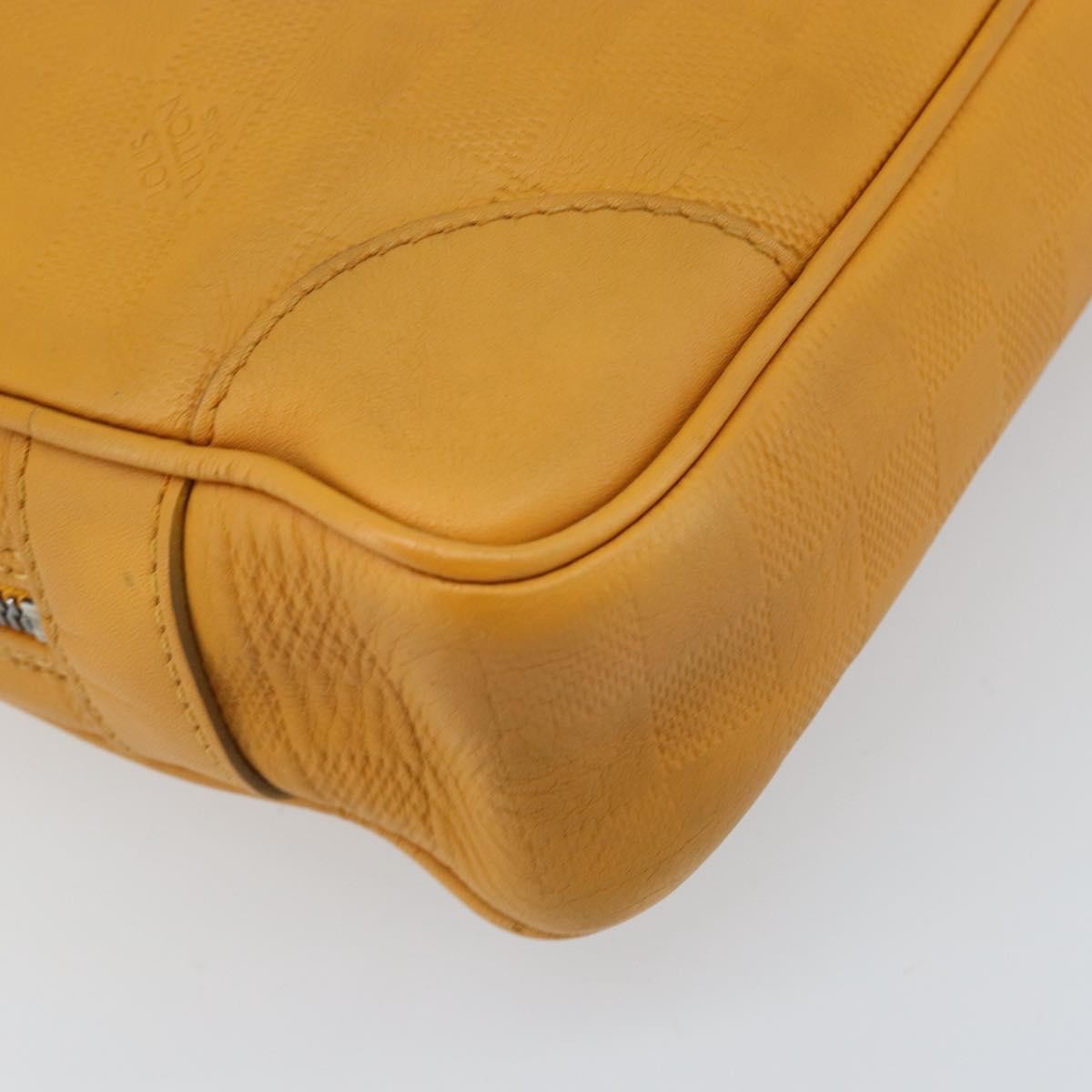 Louis Vuitton Porte-Documents Voyage Briefcase Damier Infini Leather Yellow Leather Briefcase Bag