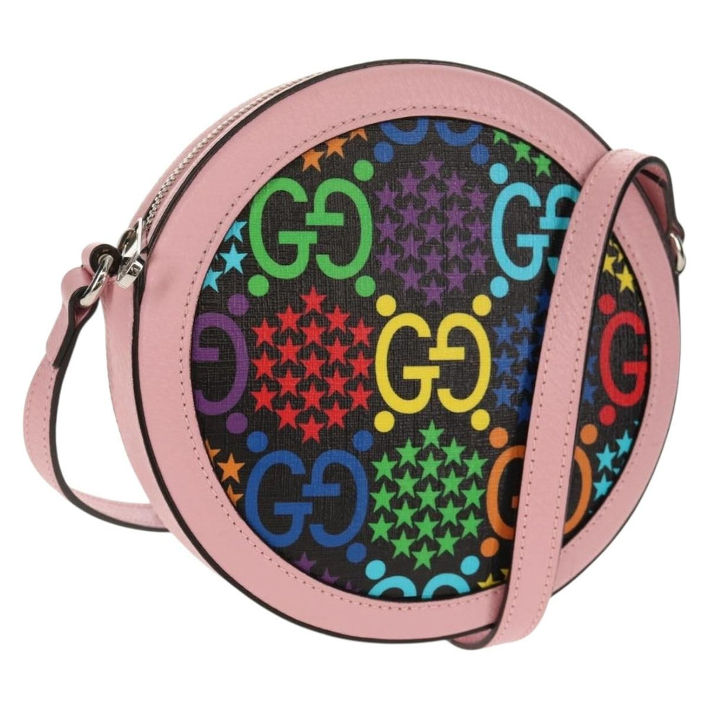 Gucci Round Shoulder Bag Psychedelic Print Gg Coated Canvas Multicolour Canvas Shoulder Bag Bag (Pre-Owned)