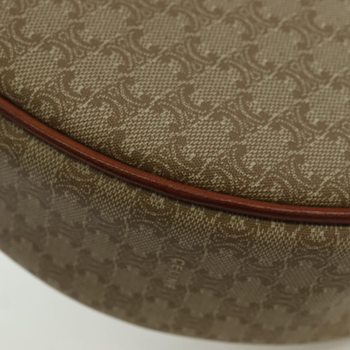 Celine Vintage Macadam Shoulder Bag Canvas And Leather Beige Canvas Shoulder Bag Bag