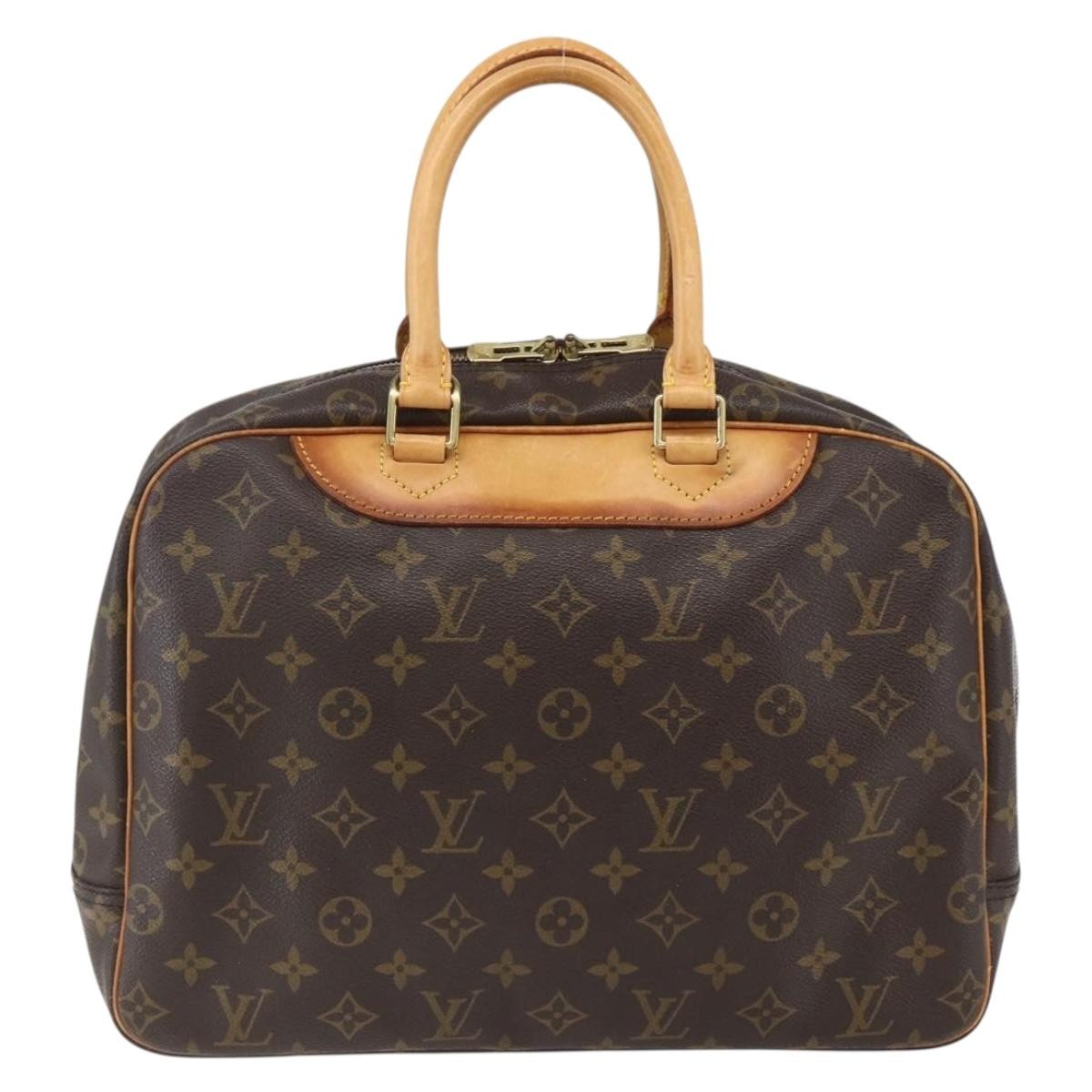 Louis Vuitton Deauville Handbag Monogram Canvas Brown Canvas Handbag