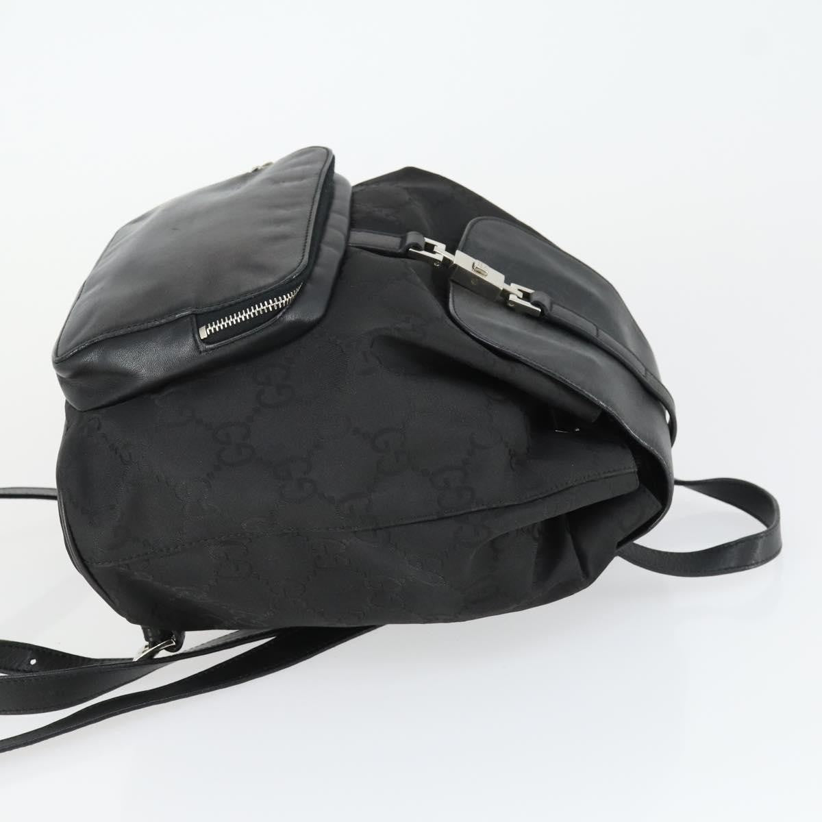 Gucci Vintage Jackie Backpack Gg Canvas Black Canvas Backpack Bag (Pre-Owned)