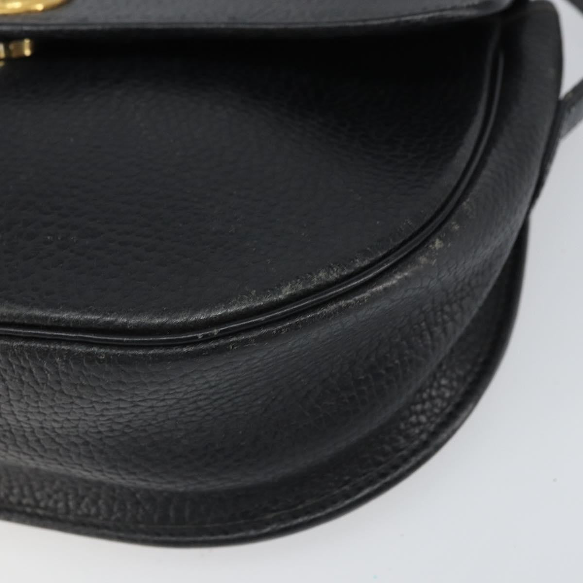 Christian Dior Vintage Cd Logo Shoulder Bag Leather Black Leather Shoulder Bag Bag (Pre-Owned)