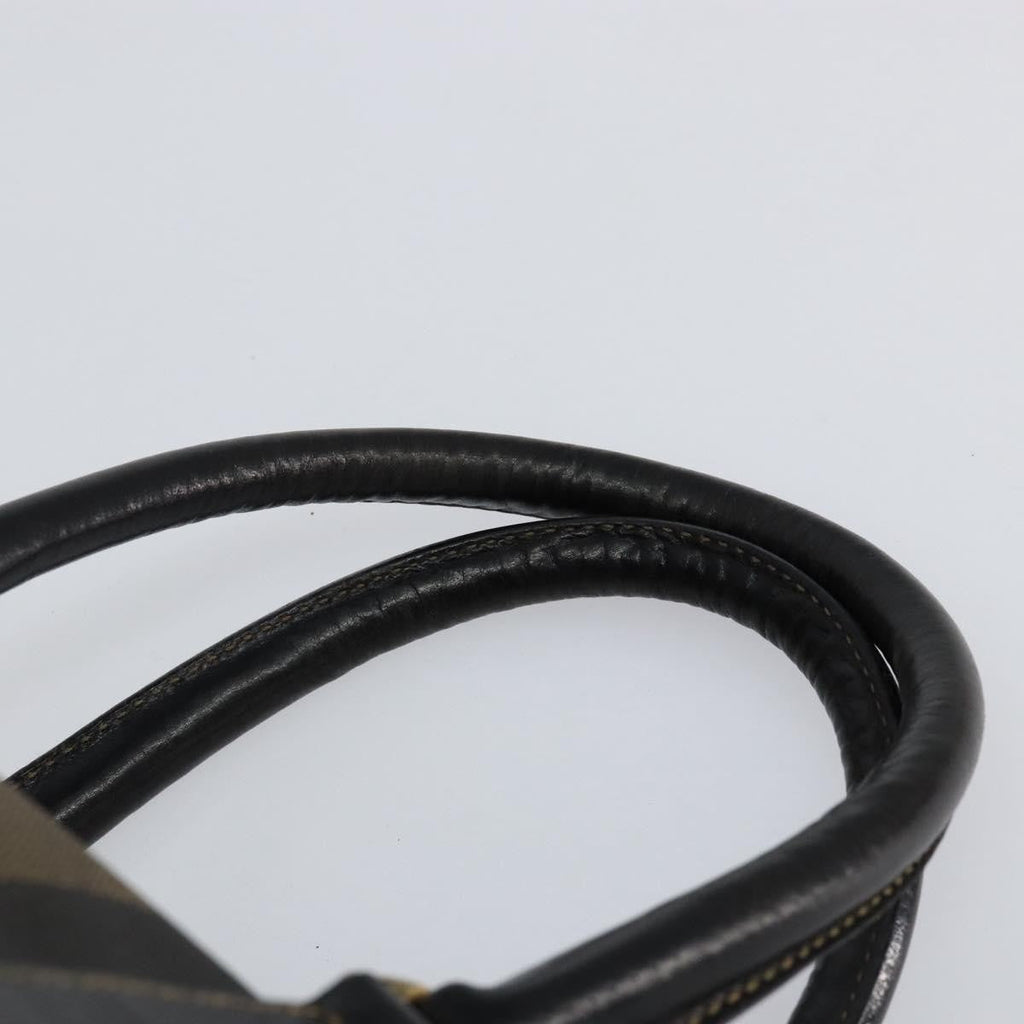 Fendi Vintage Pequin Boston Bag Coated Canvas Brown Canvas Handbag