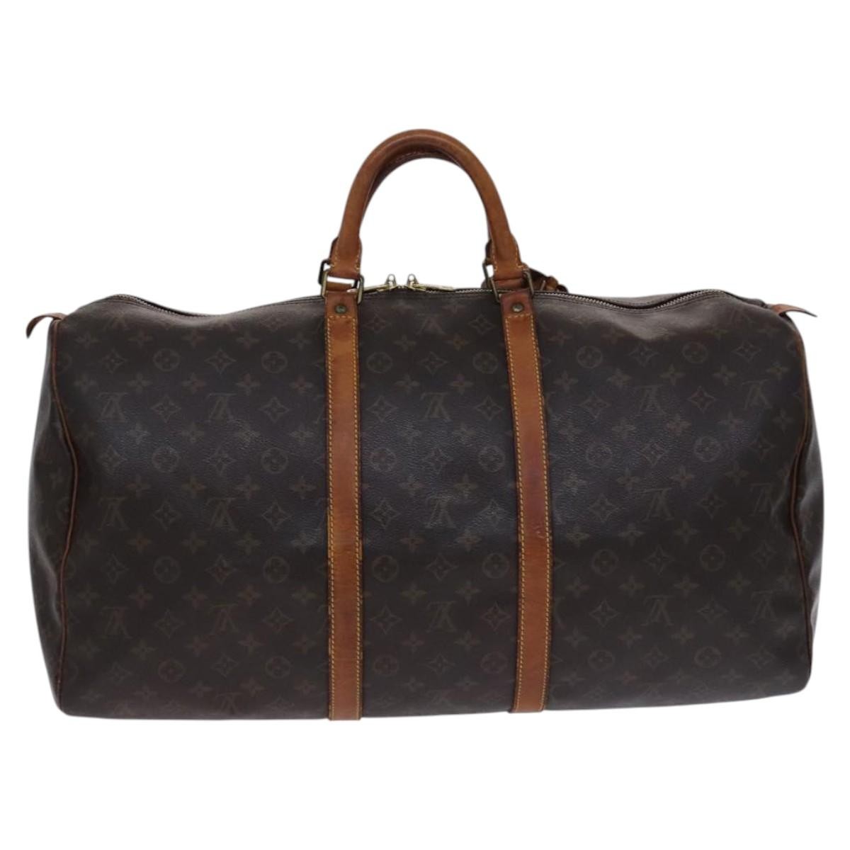 Louis Vuitton Keepall Bag Monogram Canvas Brown Canvas Travel Bag