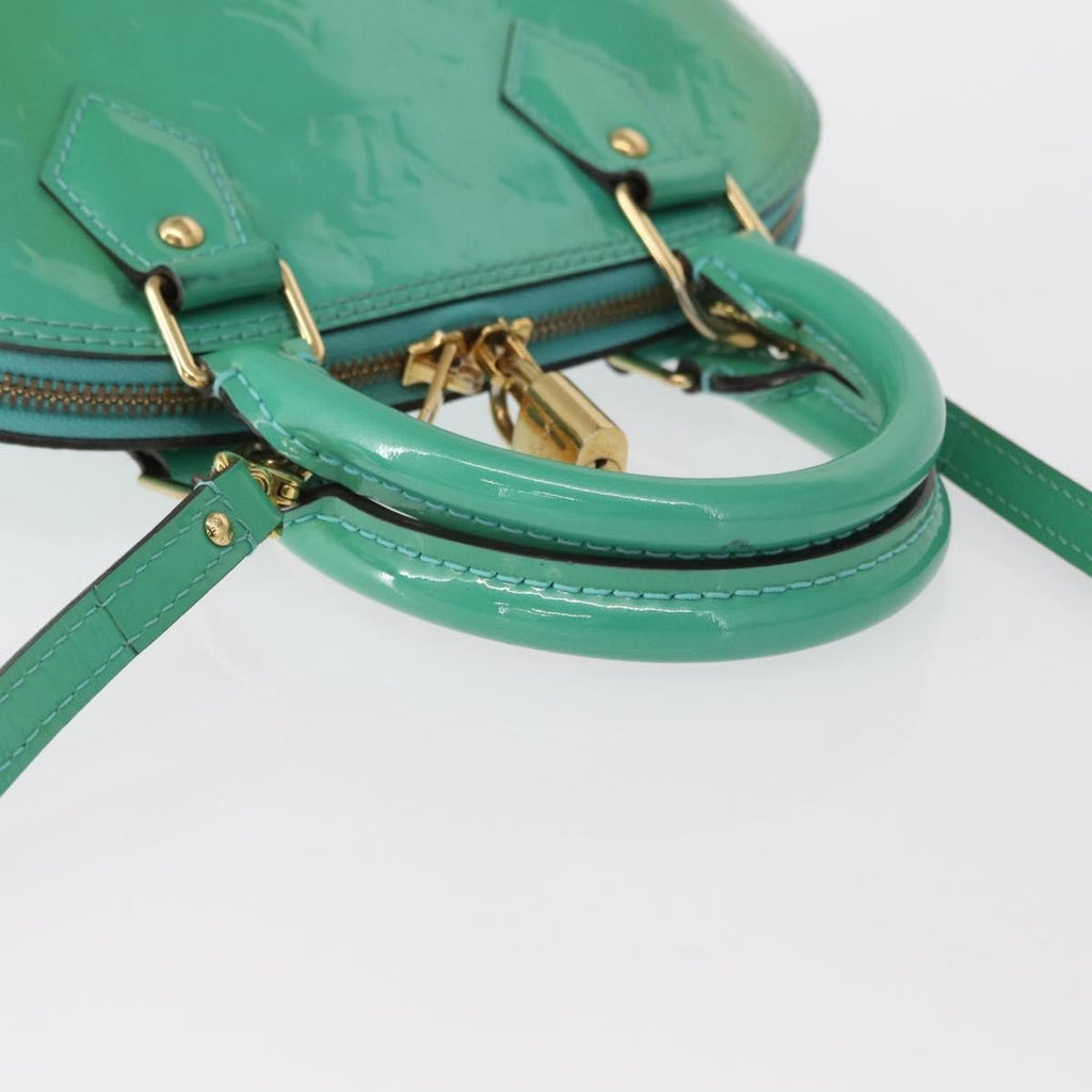 Louis Vuitton Alma Handbag Monogram Vernis Blue Patent_Leather Handbag