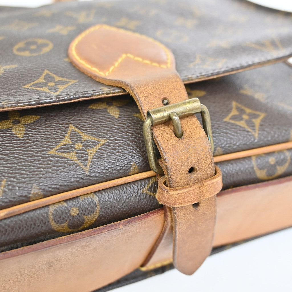 Louis Vuitton Cartouchiere Handbag Monogram Canvas Brown Canvas Shoulder Bag