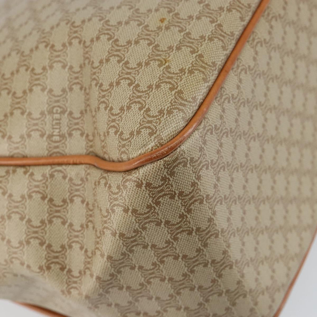 Celine Macadam Shoulder Bag Pvc Leather Beige Canvas Bag