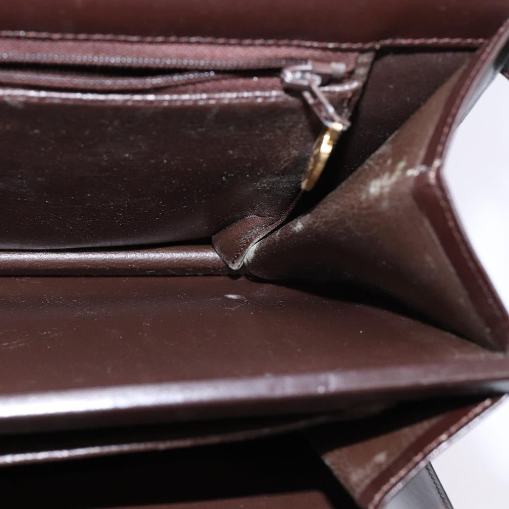 Christian Dior Flap Shoulder Bag Leather Brown Leather Shoulder Bag Bag (Pre-Owned)