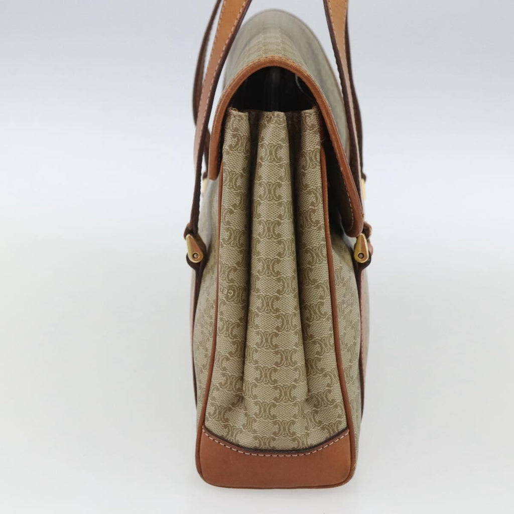 Celine Vintage Macadam Handbag Canvas And Leather Beige Canvas Handbag