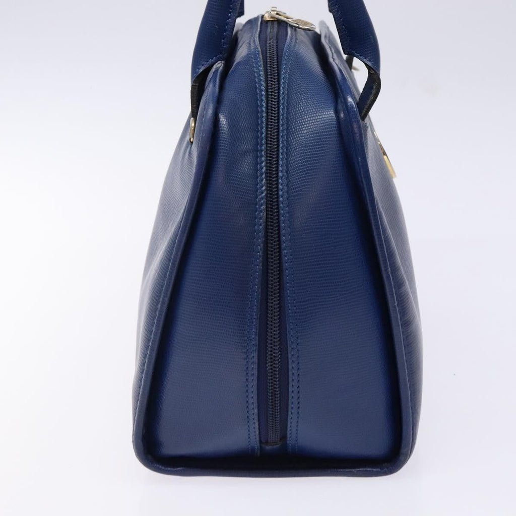 Celine Circle Logo Handbag Leather Blue Leather Bag
