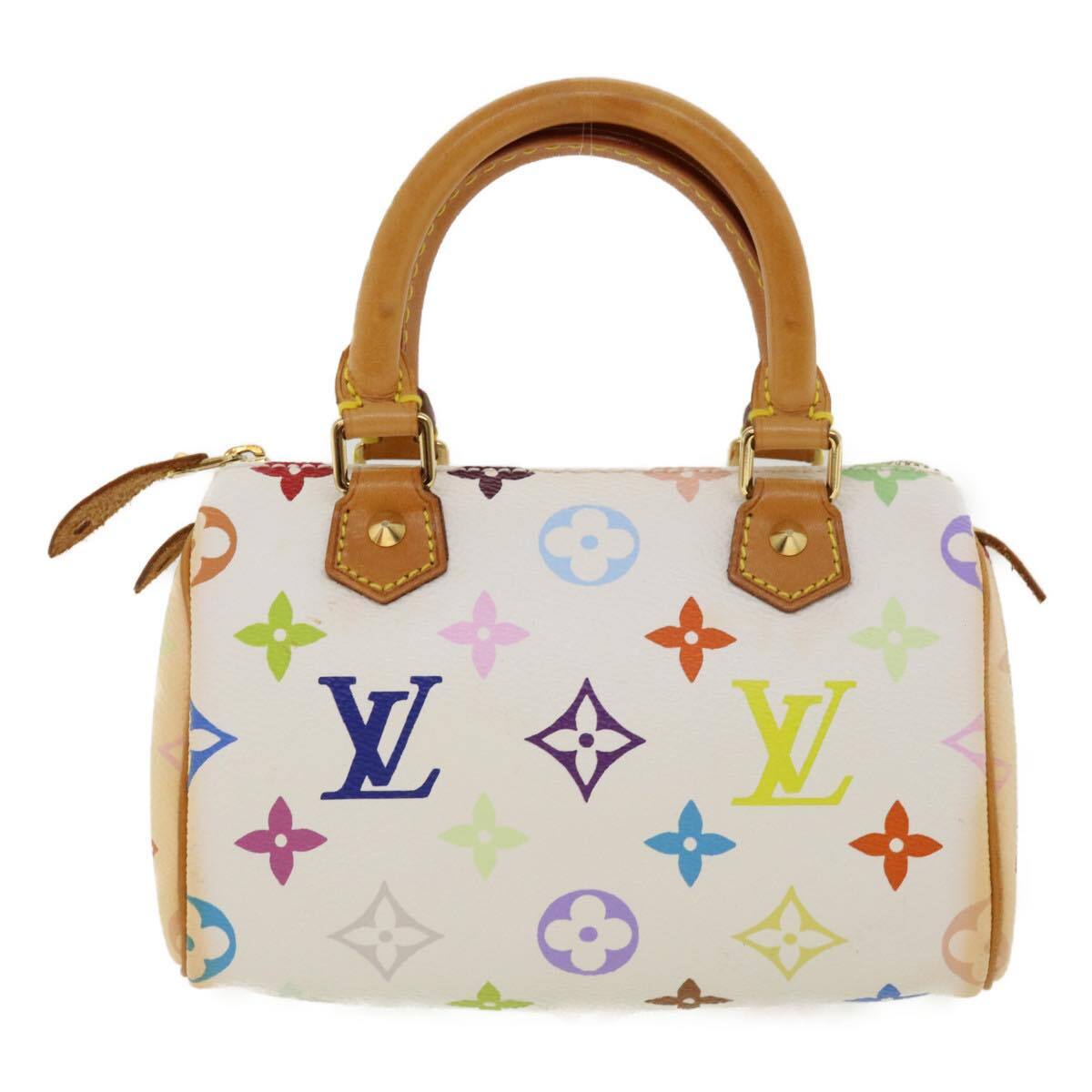 Louis Vuitton Speedy Mini Hl Handbag Monogram Multicolor White Canvas Bag