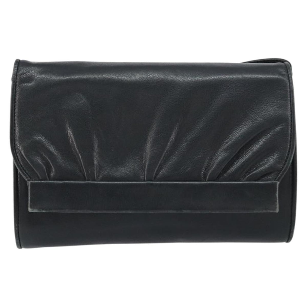 Gucci Vintage Shoulder Bag Leather Black Leather Shoulder Bag Bag (Pre-Owned)