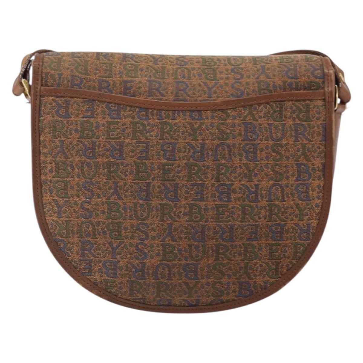 Burberry Flap Shoulder Bag Canvas Brown Canvas Shoulder Bag