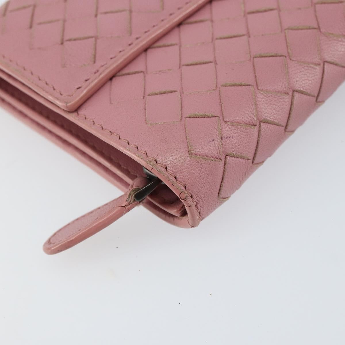 Bottega Veneta Intrecciato Long Zip  Wallet Leather Pink Leather Wallets Accessory
