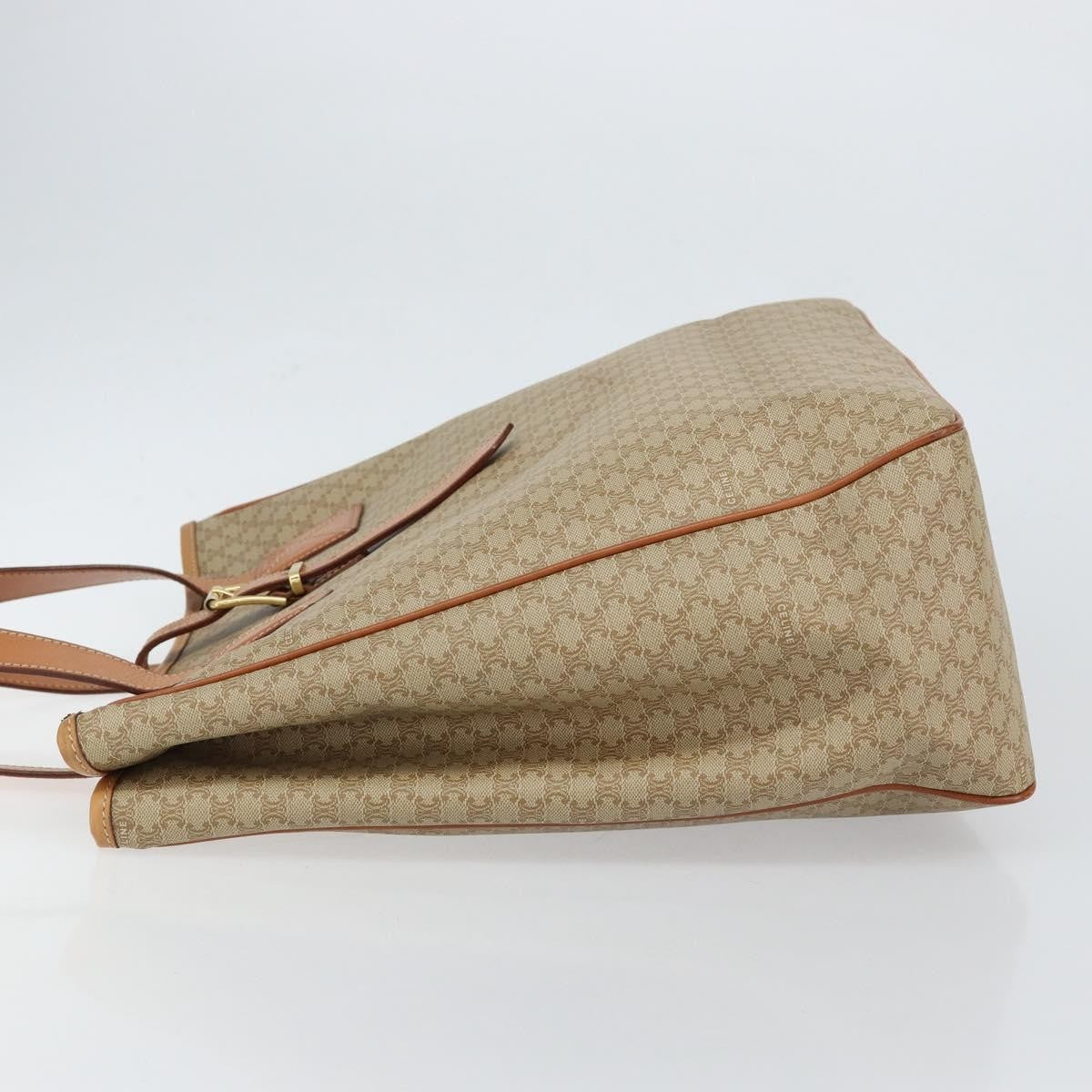 Celine Macadam Shoulder Bag Pvc Leather Beige Canvas Shoulder Bag Bag