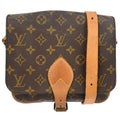 Louis Vuitton Cartouchiere Handbag Monogram Canvas Brown Canvas Crossbody Bag